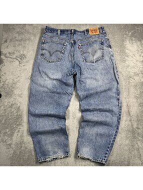Y2K Distressed Levis 560 Comfort Fit Tapered Leg Jeans Mens 38x30 Light Wash